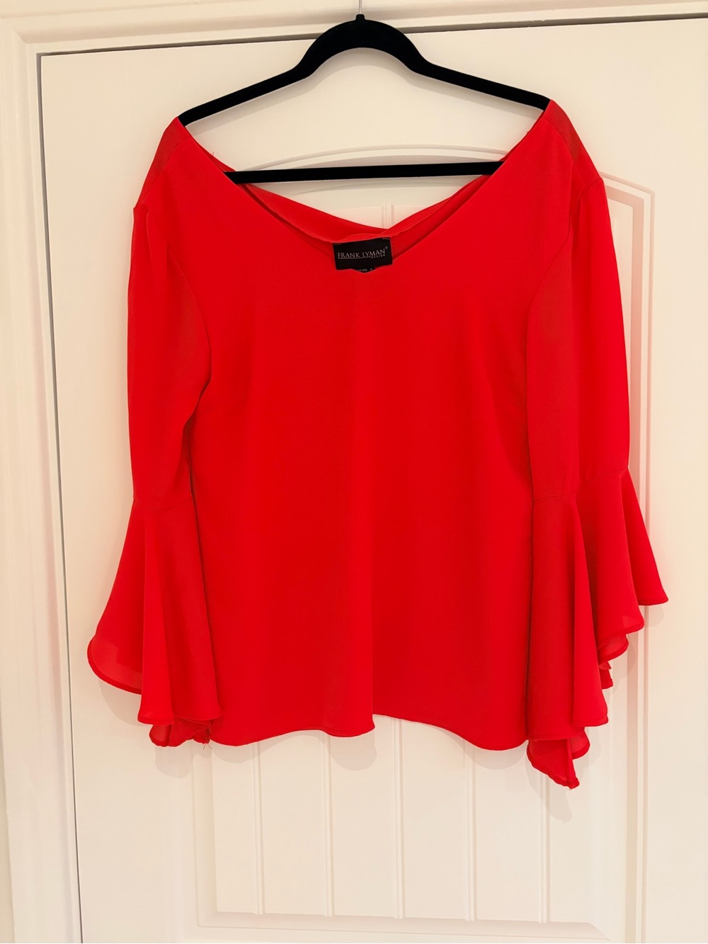 Frank Lyman Hot Pink V-Neck Bell Sleeve Blouse